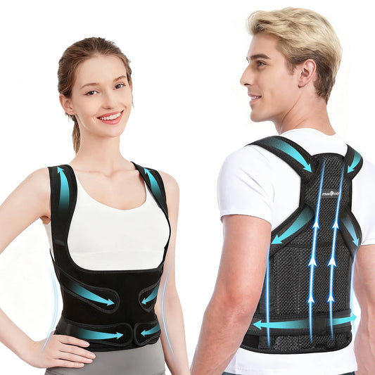 Back Brace Posture Corrector for Women and Men, Back Straightener Posture Corrector, Scoliosis and Hunchback Correction, Back Pain, Spine Corrector, Adjustable Posture Trainer, Medium - Ma boutique de gadget